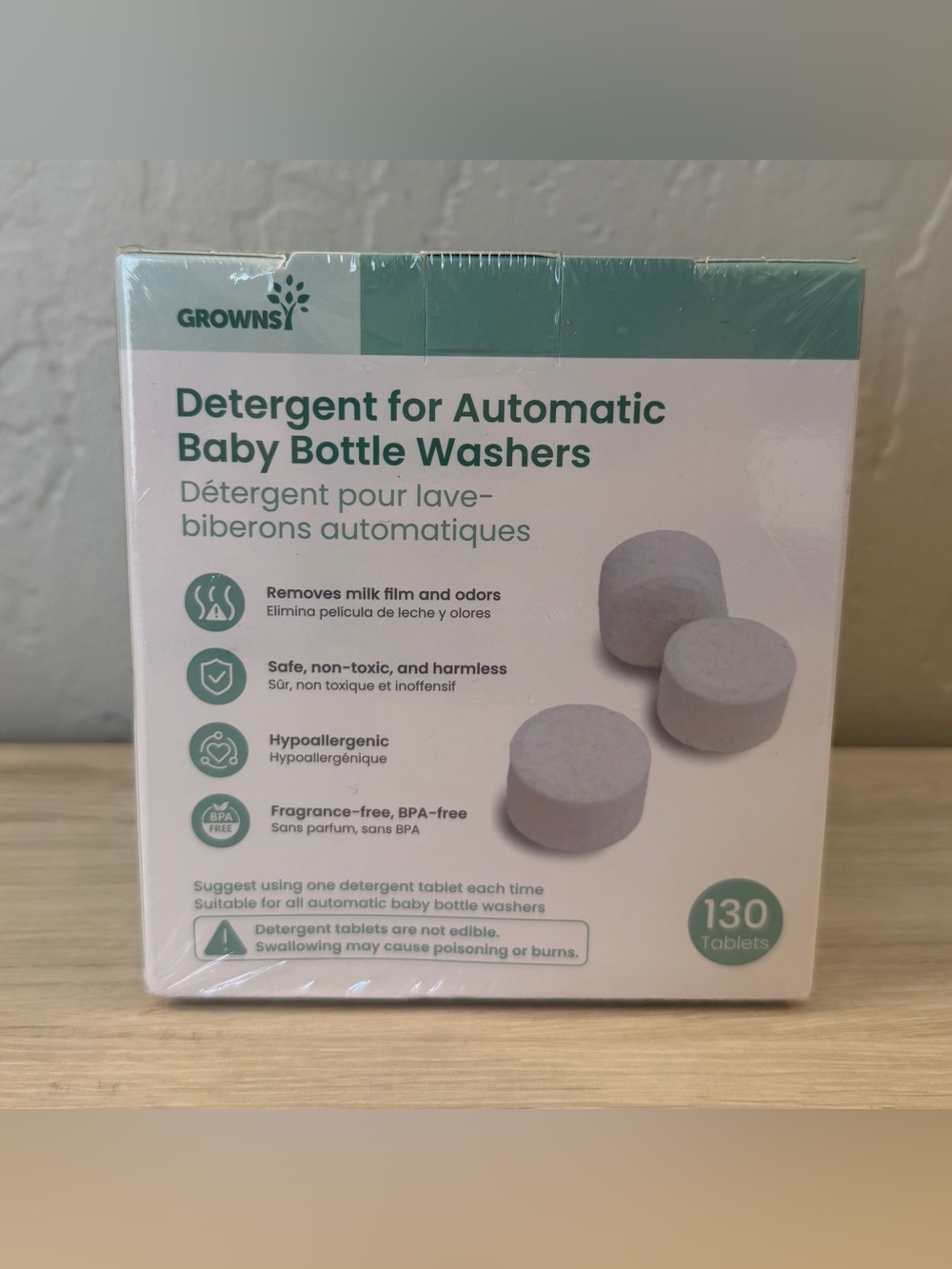 NEW SEALED Grownsy Baby Bottle Washer Detergent Tablets